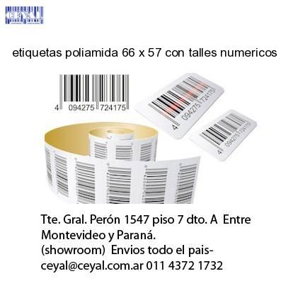 etiquetas poliamida 66 x 57 con talles numericos