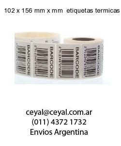 102 x 156 mm x mm  etiquetas termicas congelados