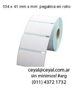 104 x 41 mm x mm  pegatina en rollo