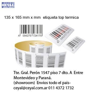 135 x 165 mm x mm  etiqueta top termica