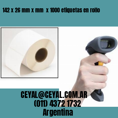 142 x 26 mm x mm  x 1000 etiquetas en rollo