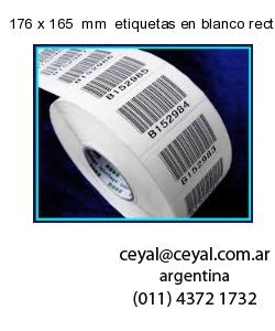 176 x 165  mm  etiquetas en blanco rectangulares