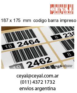 187 x 175  mm  codigo barra impreso