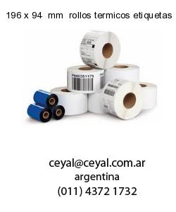 196 x 94  mm  rollos termicos etiquetas
