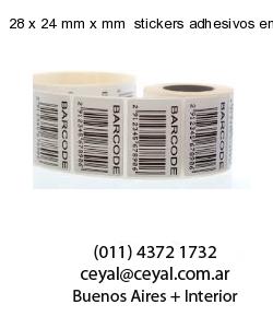 28 x 24 mm x mm  stickers adhesivos en rollos