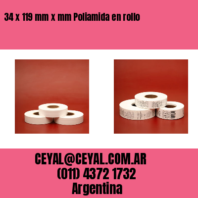 34 x 119 mm x mm Poliamida en rollo