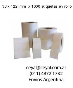 38 x 122  mm  x 1000 etiquetas en rollo