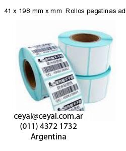 41 x 198 mm x mm  Rollos pegatinas adhesivas