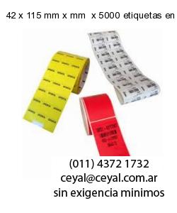 42 x 115 mm x mm  x 5000 etiquetas en rollo