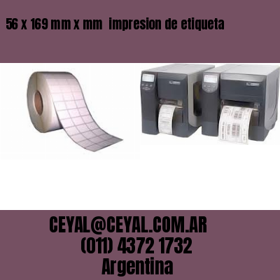 56 x 169 mm x mm  impresion de etiqueta