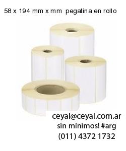 58 x 194 mm x mm  pegatina en rollo