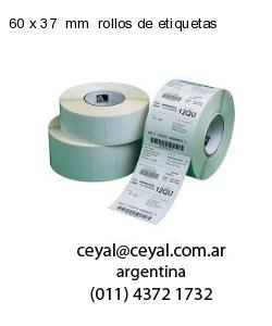 60 x 37  mm  rollos de etiquetas