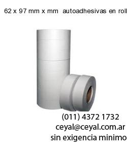 62 x 97 mm x mm  autoadhesivas en rollo