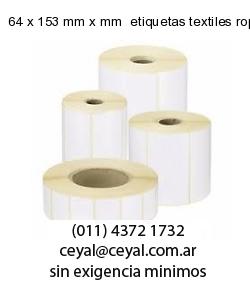 64 x 153 mm x mm  etiquetas textiles ropa