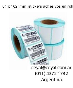 64 x 162  mm  stickers adhesivos en rollos