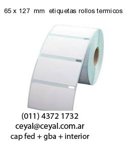 65 x 127  mm  etiquetas rollos termicos