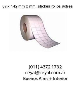 67 x 142 mm x mm  stickes rollos adhesivos
