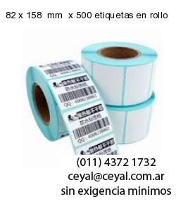 82 x 158  mm  x 500 etiquetas en rollo