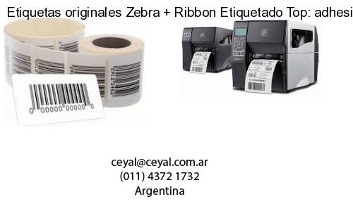 Etiquetas originales Zebra   Ribbon Etiquetado Top: adhesivo   ribbo