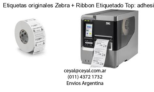 Etiquetas originales Zebra Ribbon Etiquetado Top: adhesivo ribbo