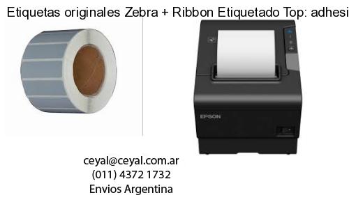 Etiquetas originales Zebra   Ribbon Etiquetado Top: adhesivo   ribbo