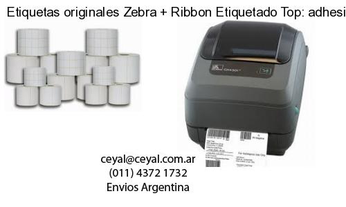 Etiquetas originales Zebra   Ribbon Etiquetado Top: adhesivo   ribbo