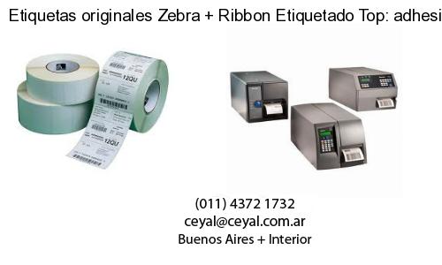 Etiquetas originales Zebra   Ribbon Etiquetado Top: adhesivo   ribbo