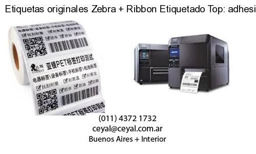 Etiquetas originales Zebra   Ribbon Etiquetado Top: adhesivo   ribbo