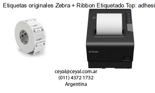 Etiquetas originales Zebra   Ribbon Etiquetado Top: adhesivo   ribbo