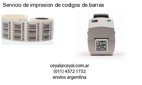 Servicio de impresion de codigos de barras
