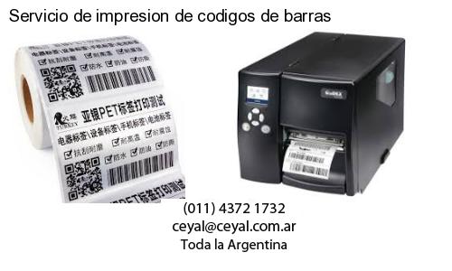 Servicio de impresion de codigos de barras