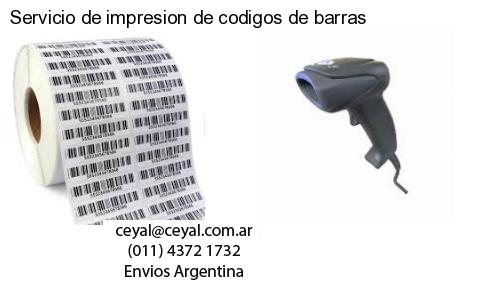 Servicio de impresion de codigos de barras