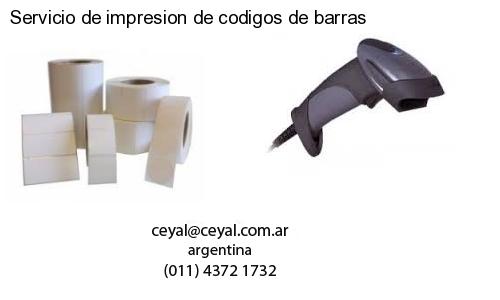 Servicio de impresion de codigos de barras