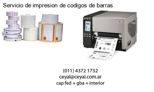 Servicio de impresion de codigos de barras