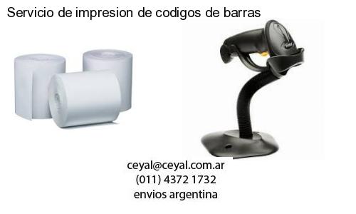 Servicio de impresion de codigos de barras