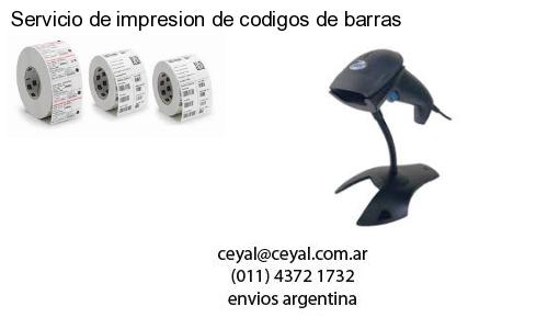 Servicio de impresion de codigos de barras