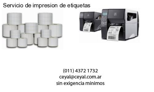 Servicio de impresion de etiquetas