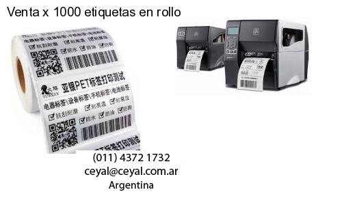 Venta x 1000 etiquetas en rollo