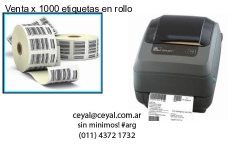 Venta x 1000 etiquetas en rollo