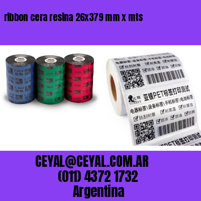 ribbon cera resina 26×379 mm x mts