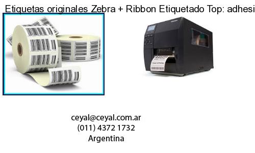 Etiquetas originales Zebra   Ribbon Etiquetado Top: adhesivo   ribbo