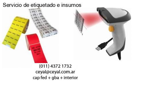 Servicio de etiquetado e insumos