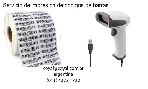 Servicio de impresion de codigos de barras