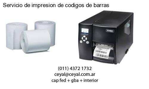 Servicio de impresion de codigos de barras