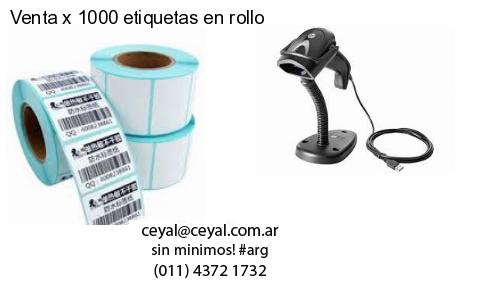 Venta x 1000 etiquetas en rollo