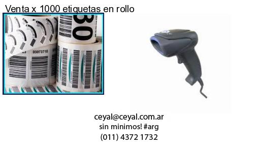 Venta x 1000 etiquetas en rollo