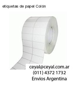 etiquetas de papel Colón