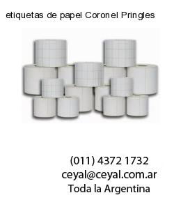 etiquetas de papel Coronel Pringles