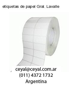 etiquetas de papel Gral. Lavalle