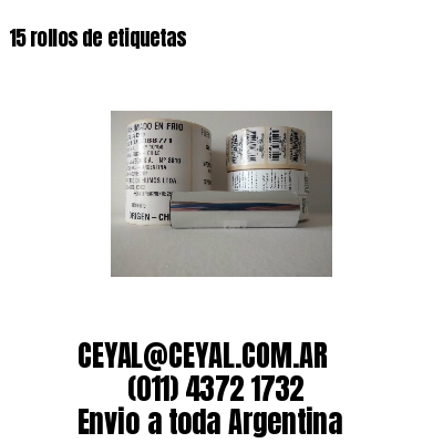 15 rollos de etiquetas